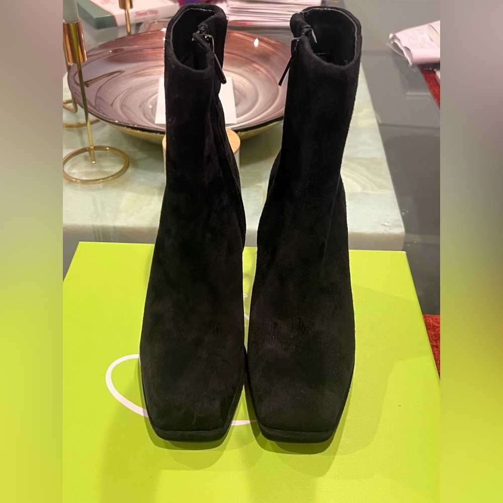 Sam Edelman Jaye Black Suede Ankle Boots Sz 6.5